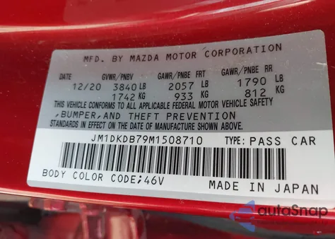 2021 Mazda Cx-3 Sport from USA, damaged, VIN JM1DKDB79M1508710